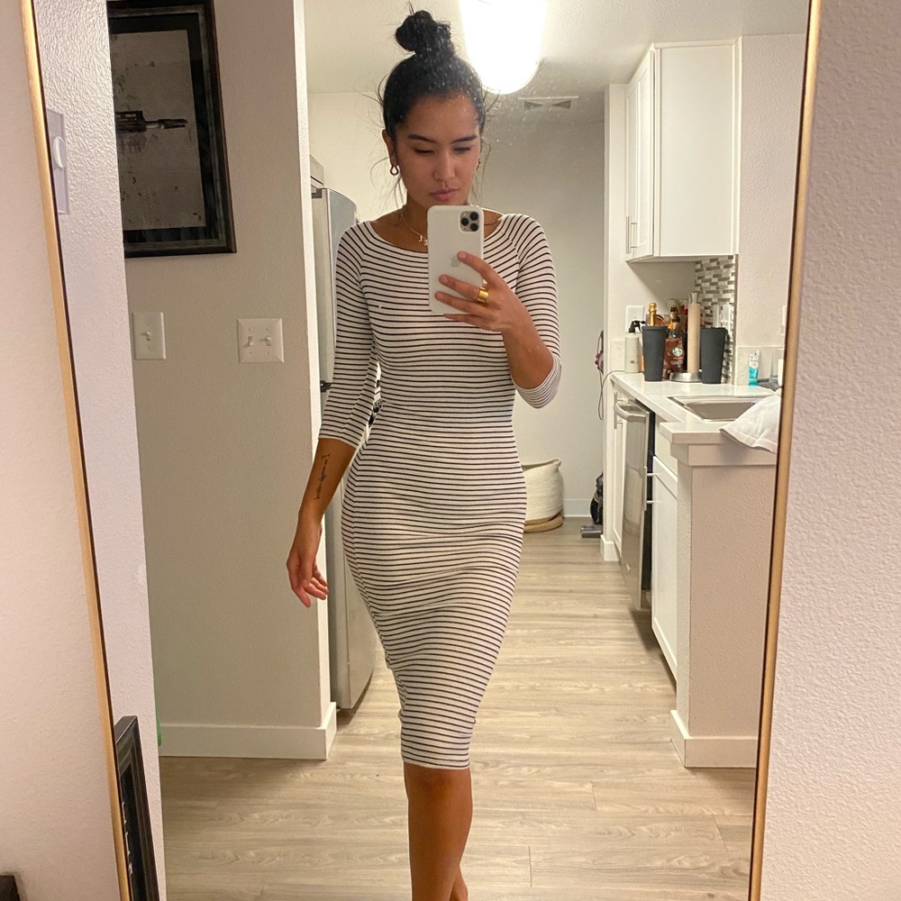 Midi Bodycon Stripe Dress